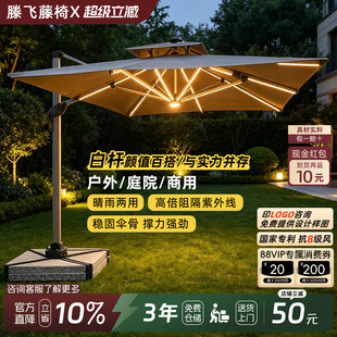 户外遮阳伞白杆庭院伞太阳伞防晒室外院子别墅花园商用摆摊罗马伞