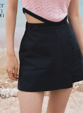 Letter from moon休闲短裤女设计感高腰显瘦裙裤夏季新款简约百搭