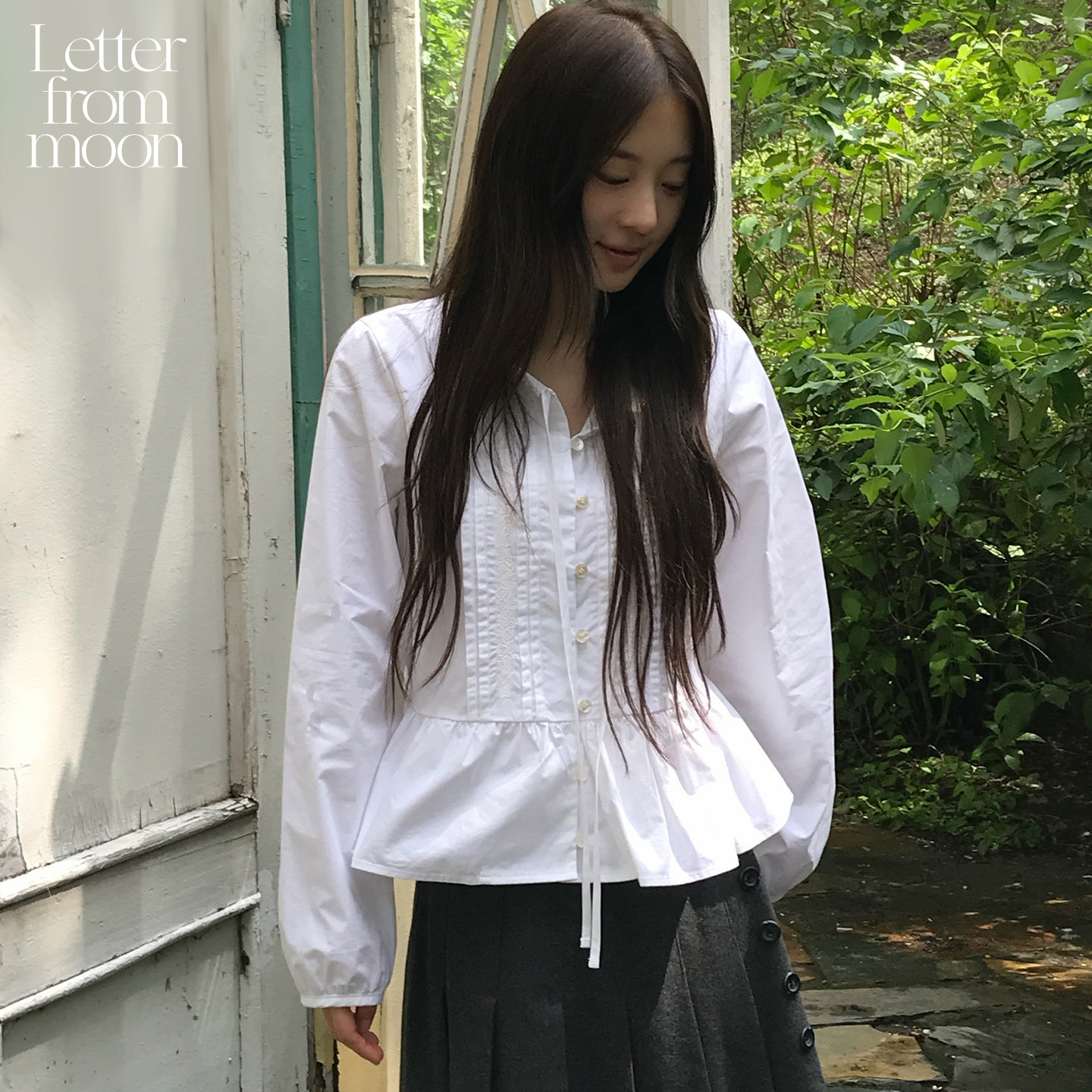 Letter from moon丨法式复古温柔风衬衫2026秋季新款简约百搭上衣