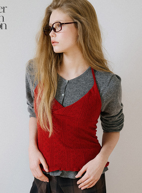 安宥真同款丨Letter from moon25秋款羊毛吊带背心针织衫保暖柔软