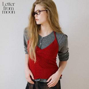 安宥真同款丨Letter from moon25秋款羊毛吊带背心针织衫保暖柔软