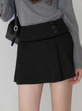 Letter from moon女式半身裙2024年秋冬新款迷你蝴蝶结性感百褶裙