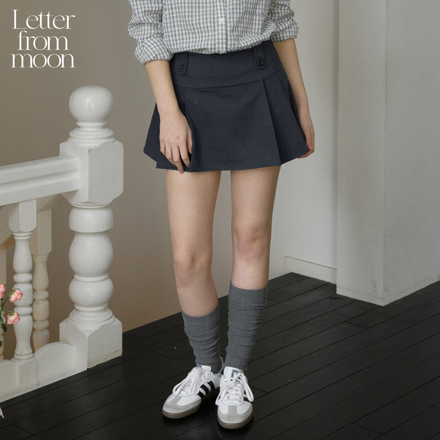 白逸帆同款丨Letter from moon百褶半身裙2026春新款女士百搭短裙
