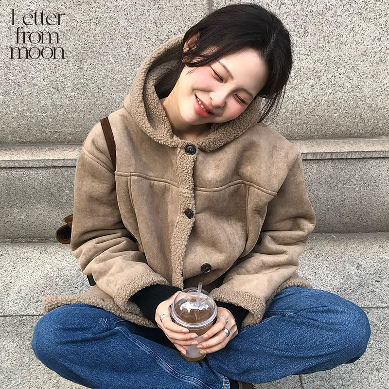 【张佳宁同款】Letter from moon 25冬连帽野马大衣经典百搭外套