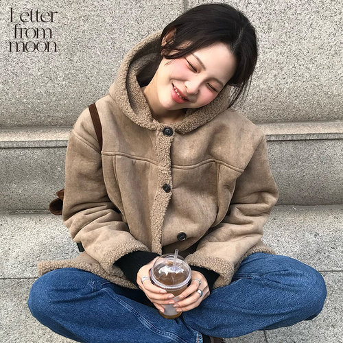 【张佳宁同款】Letter from moon 25冬连帽野马大衣经典百搭外套