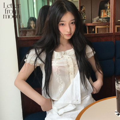 Letter from moon 法式优雅蕾丝荷叶边衬衣2026夏季新款