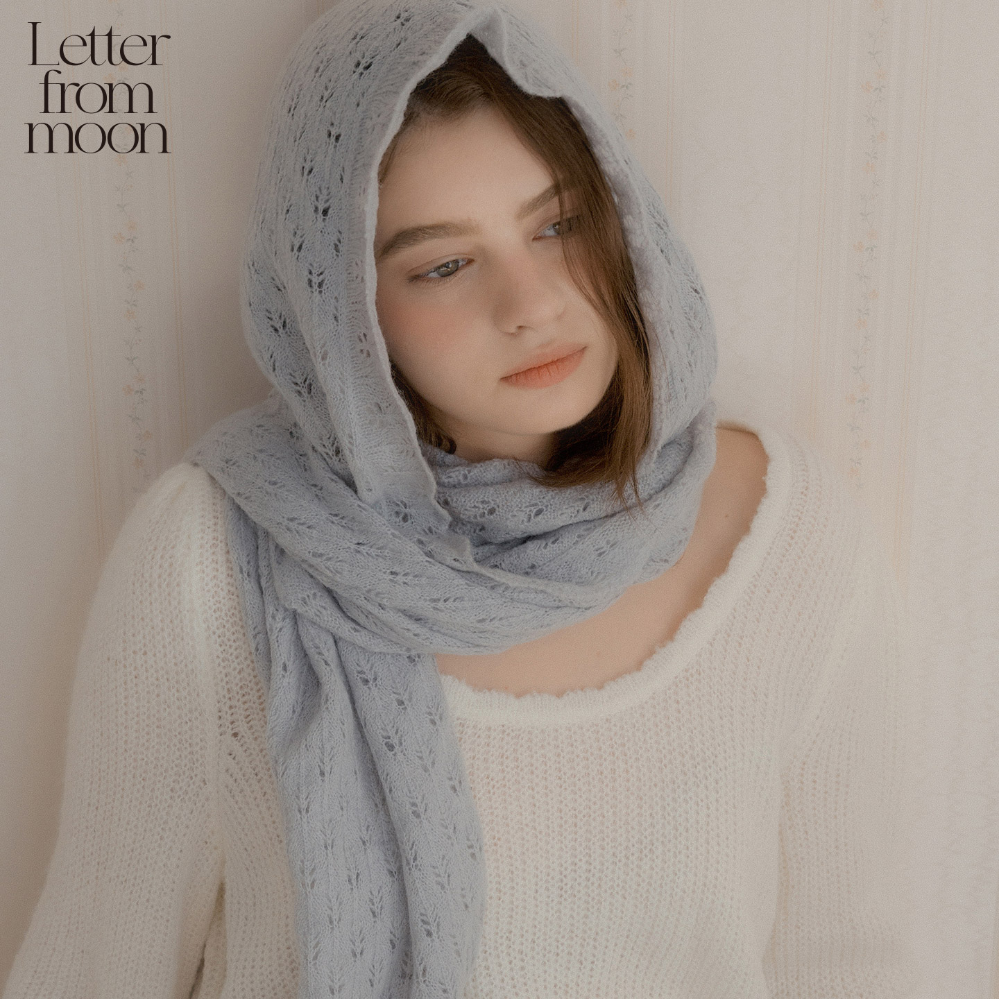 Letter from moon羊毛连帽围巾2025冬季新款防风保暖两用设计款