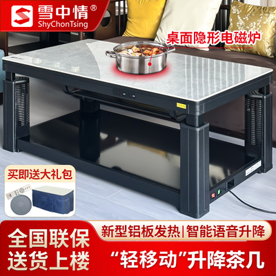 雪中情新款客厅取暖桌电暖桌家用吃饭烤火一体桌烤火炉电暖炉茶几