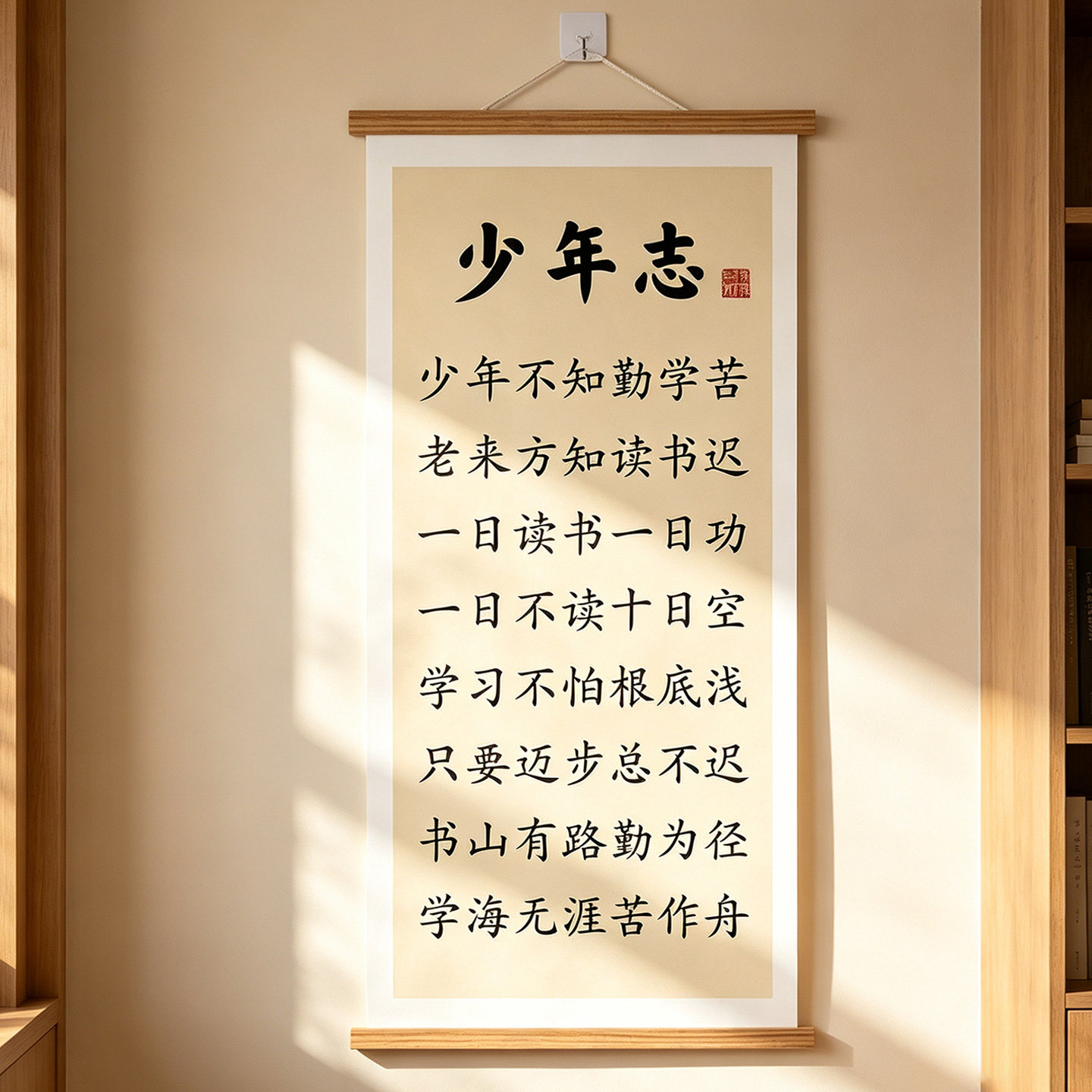 少年志字画书房客厅书法挂画家训家规家风礼仪教养成长励志装饰画