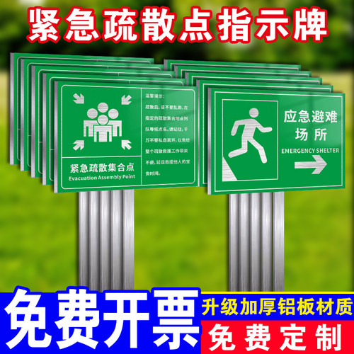 免费开票紧急疏散集合点标识牌