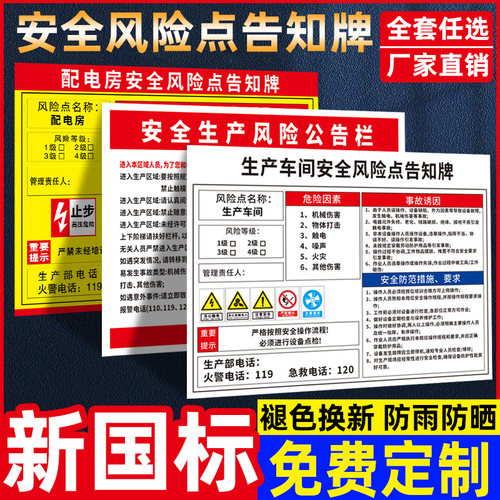 【可定制】车间安全风险点告知牌