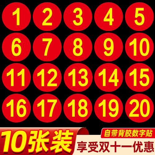 自粘数字贴数字牌九鼎铎金亚克力