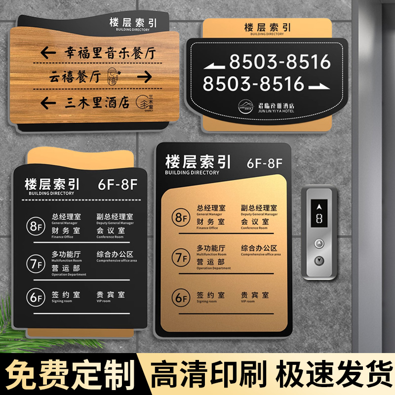 【免费定制】电梯楼层索引牌