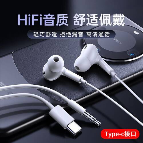 Type-C解码全入耳带麦有线耳机
