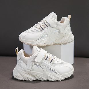 儿童防滑软底小白鞋 ABC 2023春秋新款 男童透气网鞋 Fans女童运动鞋