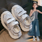 女孩网面运动鞋 ABC 2025新款 儿童软底防滑鞋 Fans女童凉鞋 包头夏季