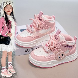 Fans拉布布女童高帮板鞋 女孩鞋 卡通时尚 2025秋冬新款 子 运动鞋 ABC