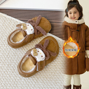 Fans女童加绒勃肯鞋 女孩鞋 子加厚豆豆鞋 新款 子 女宝宝2025冬季 ABC