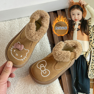 女孩棉靴子 新款 ABC Fans女童加绒勃肯靴子加厚保暖雪地靴2025冬季