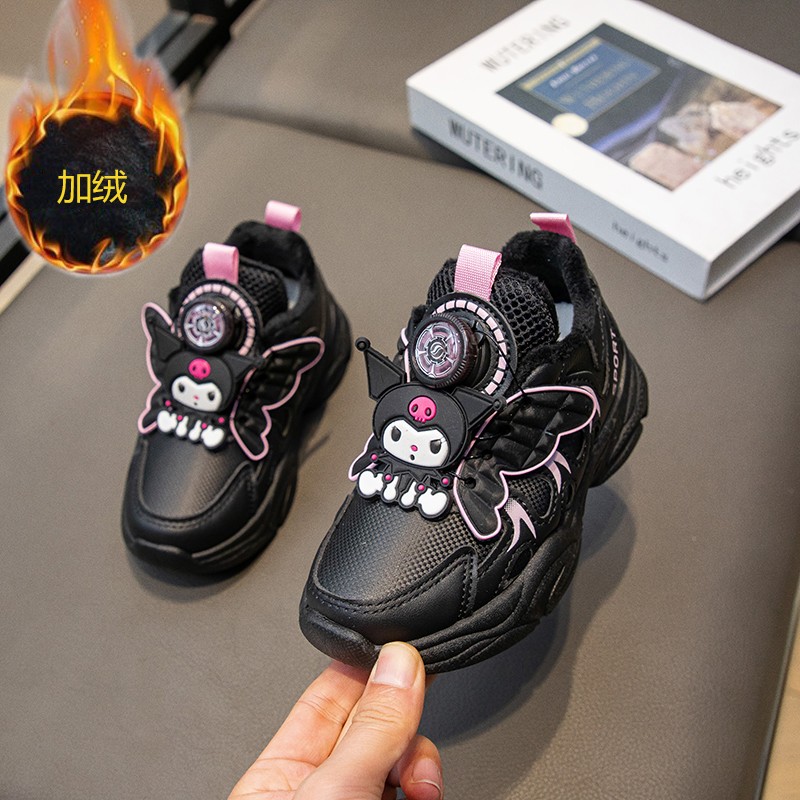 ABC Fans女童加绒二棉库洛米鞋子2025冬季新款女孩时尚休闲运动鞋