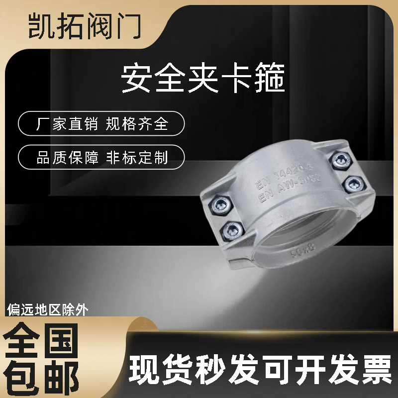304不锈钢安全夹卡箍双螺栓管夹管箍油管抱箍DIN2817钢丝软管喉箍