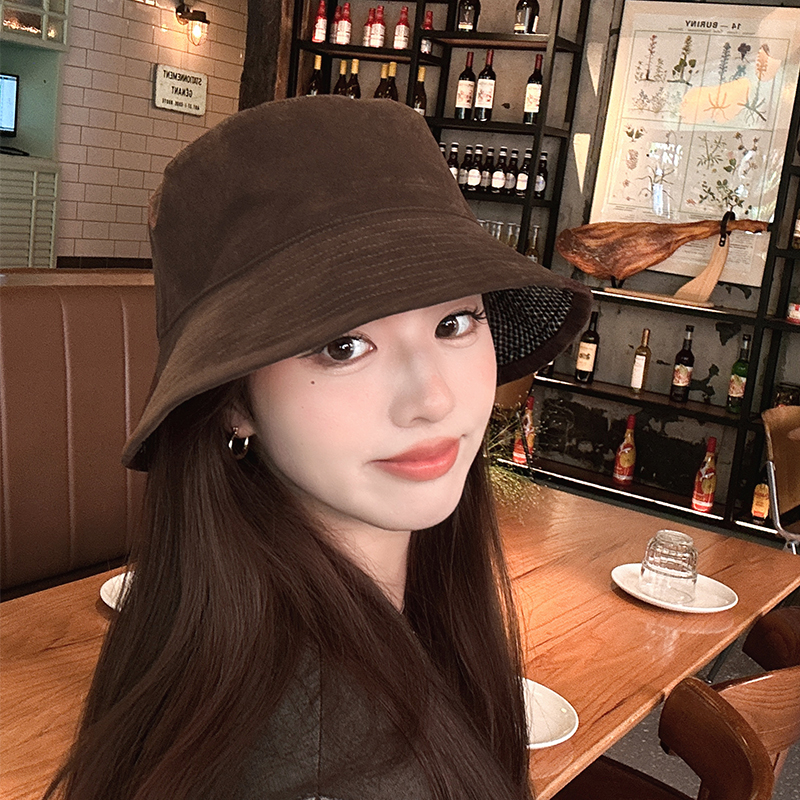 朵澜棕色复古双面渔夫帽女2025新款气质高级洋气盆帽保暖水桶帽子