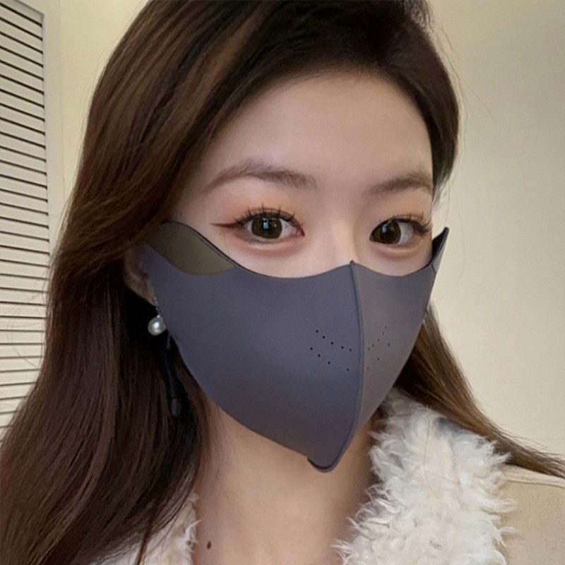 朵澜韩系显脸小德绒蛋白加绒口罩女秋冬保暖护眼角加厚防风寒面罩