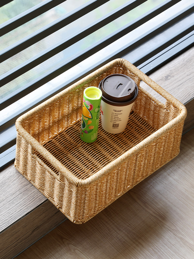 闲储客厅收纳筐书房橱柜置物篮茶几沙发杂物简易收纳仿藤塑编篮,收纳整理,橱柜收纳筐,淘宝优惠券,粉丝福利购,淘宝优惠卷
