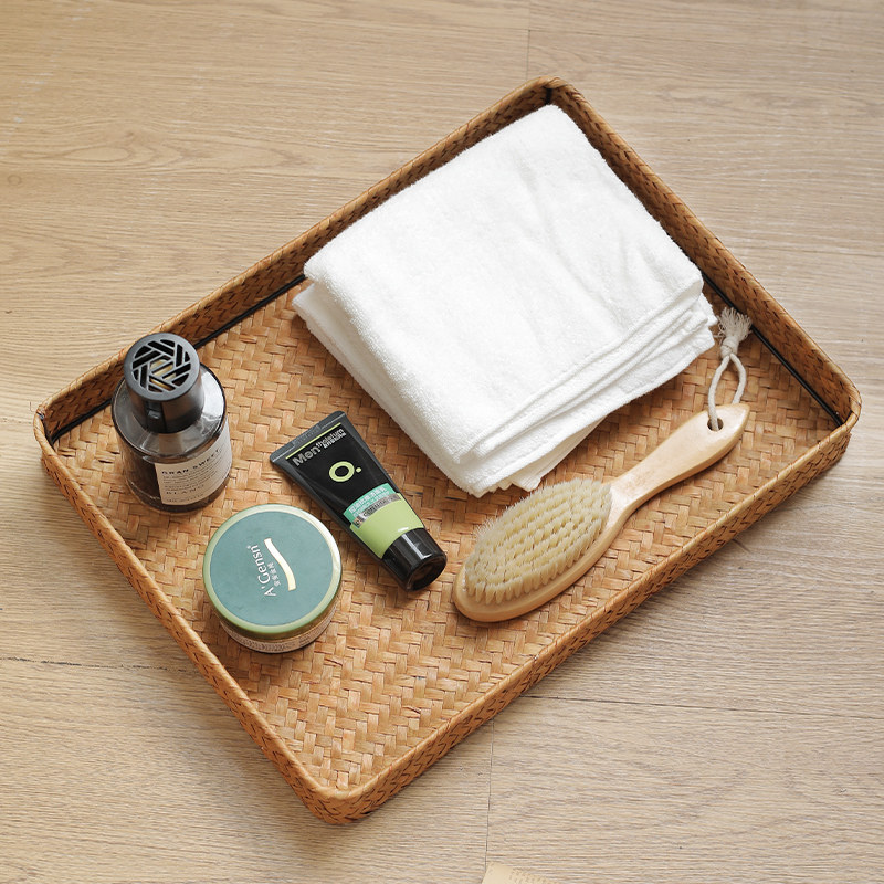 闲储复古风日式草编托盘 家居收纳水果托盘 茶几遥控器钥匙整理筐,餐饮具,果盆/果盘/果篮,淘宝优惠券,粉丝福利购,淘宝优惠卷