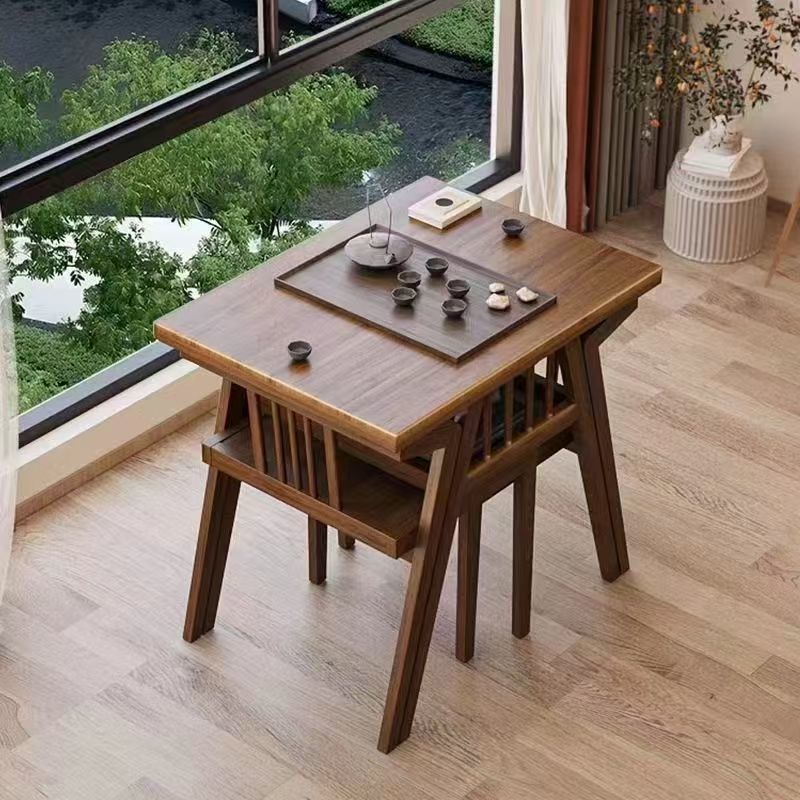 阳台专用小茶桌实木椅三