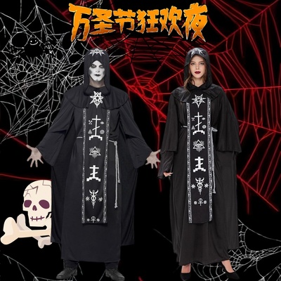 万圣节服装男女巫师黑色