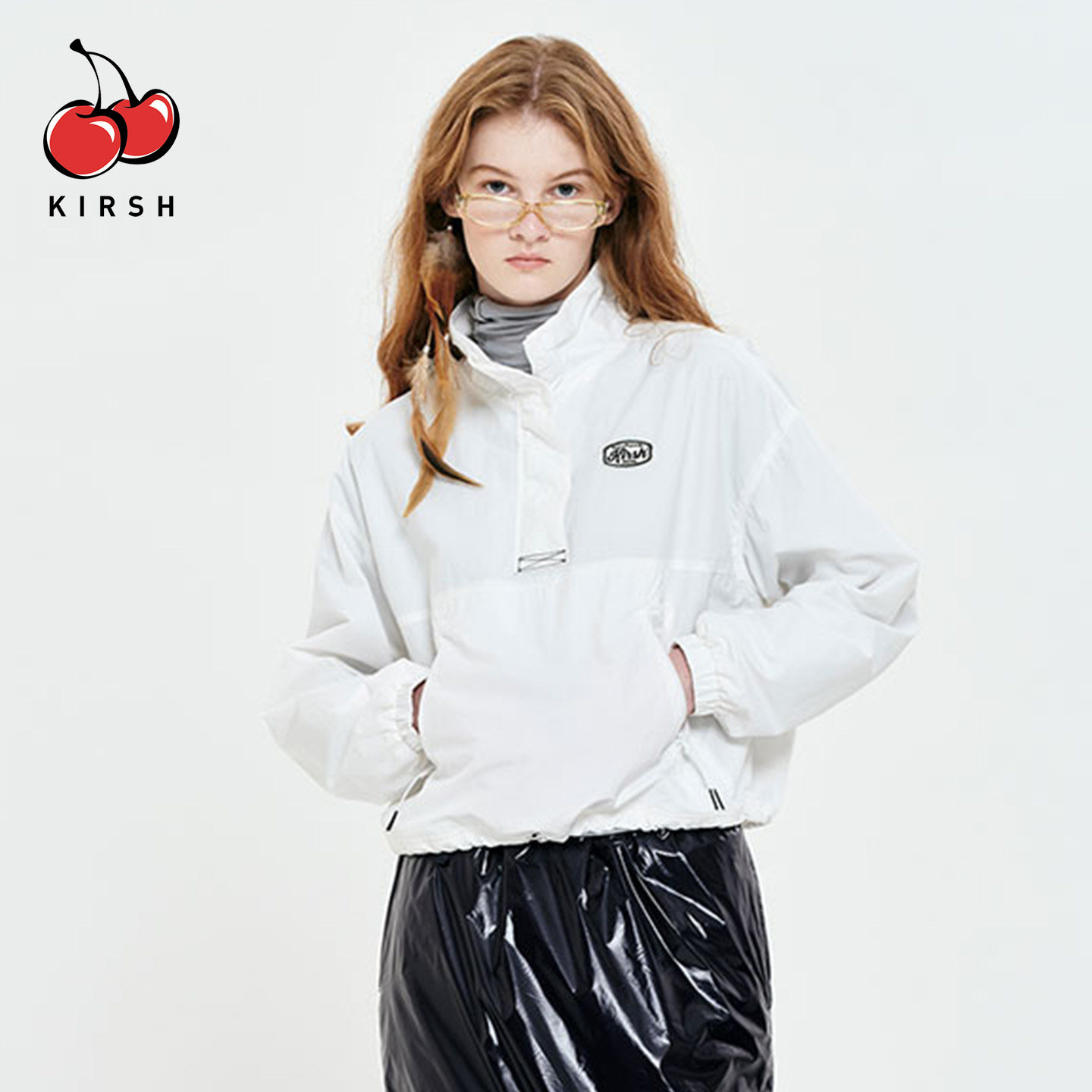 kirsh春秋运动风半拉链立领夹克外套男女chic潮流休闲情侣款上衣