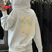 kirsh大樱桃印花连帽卫衣女上衣2025宽松慵懒感休闲外套开衫 上衣