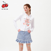卡通兔子拉链薄外套女修身 kirsh大樱桃2023年夏季 新款 甜美短上衣