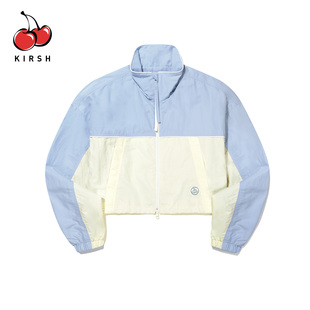 kirsh樱桃春秋机能风立领短外套女撞色拼接拉链收腰休闲防晒夹克