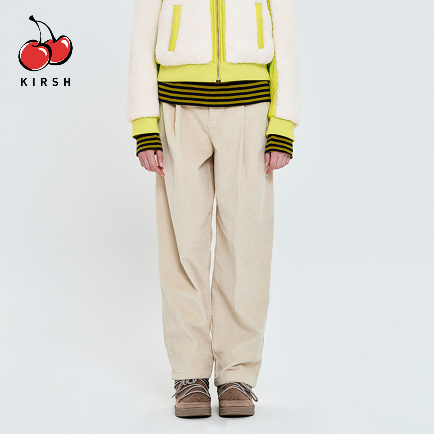 kirsh美拉德灯芯绒裤子女新款老钱风松紧腰宽松休闲直筒阔腿裤冬,女装/女士精品,休闲裤,淘宝优惠券,粉丝福利购,淘宝优惠卷