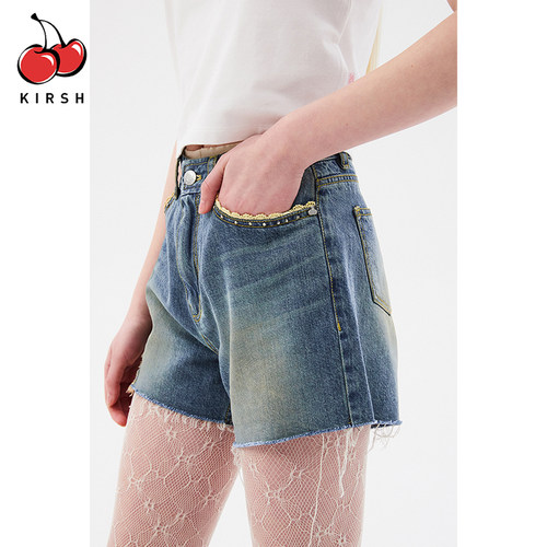kirsh水洗复古牛仔短裤显瘦宽松