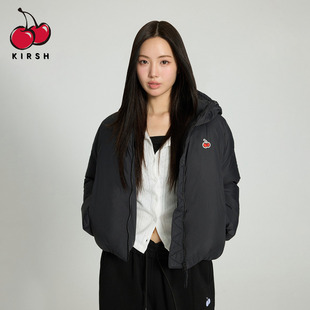 樱桃KIRSH 短款连帽羽绒服女冬季2024新款秋冬保暖面包服外套韩版