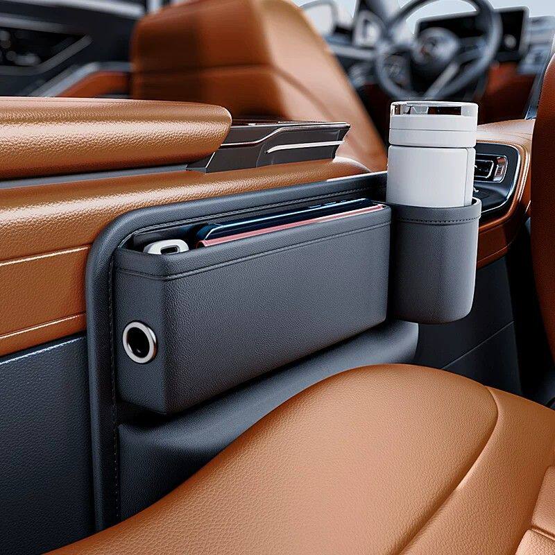 汽车座椅夹缝收纳盒车内缝隙塞条中控储物车载水杯架车内置物神器