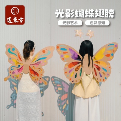 户外春天光影蝴蝶翅膀镂空手工