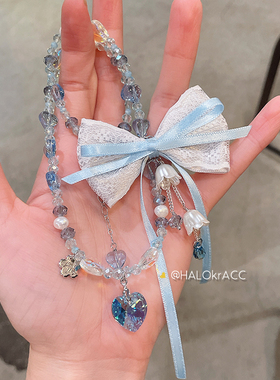 HALOkrACC韩代雪域冰蓝项链