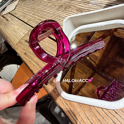 HALOkrACC韩国进口 Graindebeaute浓郁浆果玫红紫红高亮树脂抓夹