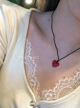 HALOkrACC韩代新年奶油红心项链