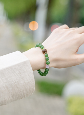 范语 碧玉手串8mm 奇楠沉香10mm紫锂辉 碧玉沉香手串