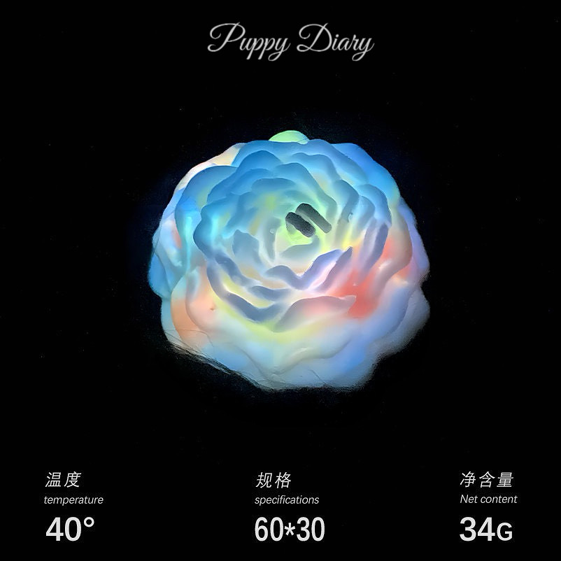 Puppy*低温蜡烛40度夜光蜡烛牡丹花玫瑰香薰夜光情调香氛情侣礼物