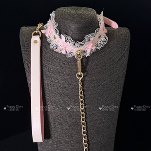 Puppy 粉蕾丝女仆项圈手环脚环choker可爱纯欲风日系饰品套装