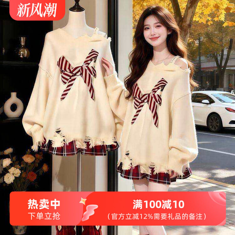 立体蝴蝶结毛衣女2025冬季新款独特漂亮韩系慵懒风加厚针织衫上衣,女装/女士精品,毛针织衫,淘宝优惠券,粉丝福利购,淘宝优惠卷