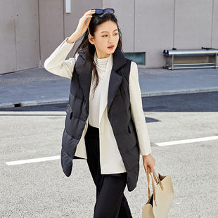 千仞岗冬季新款中长款加绒加厚羽绒马甲可外穿羽绒服Y289918N