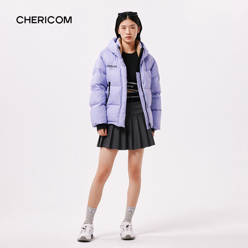 千仞岗冬季女款连帽加厚保暖白鸭绒短款羽绒服女Y299087Y