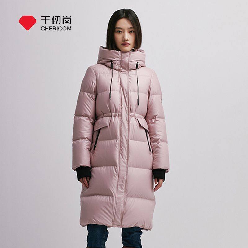 千仞岗冬季长款女式中长款休闲连帽舒适保暖羽绒服外套Y298093Y